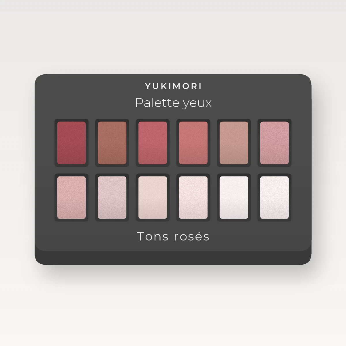 Palette yeux haute pigmentation à la poudre de riz Pluie Fine 12 × 1 g – Yukimori, 12 × 1 g, teinte Tons rosés