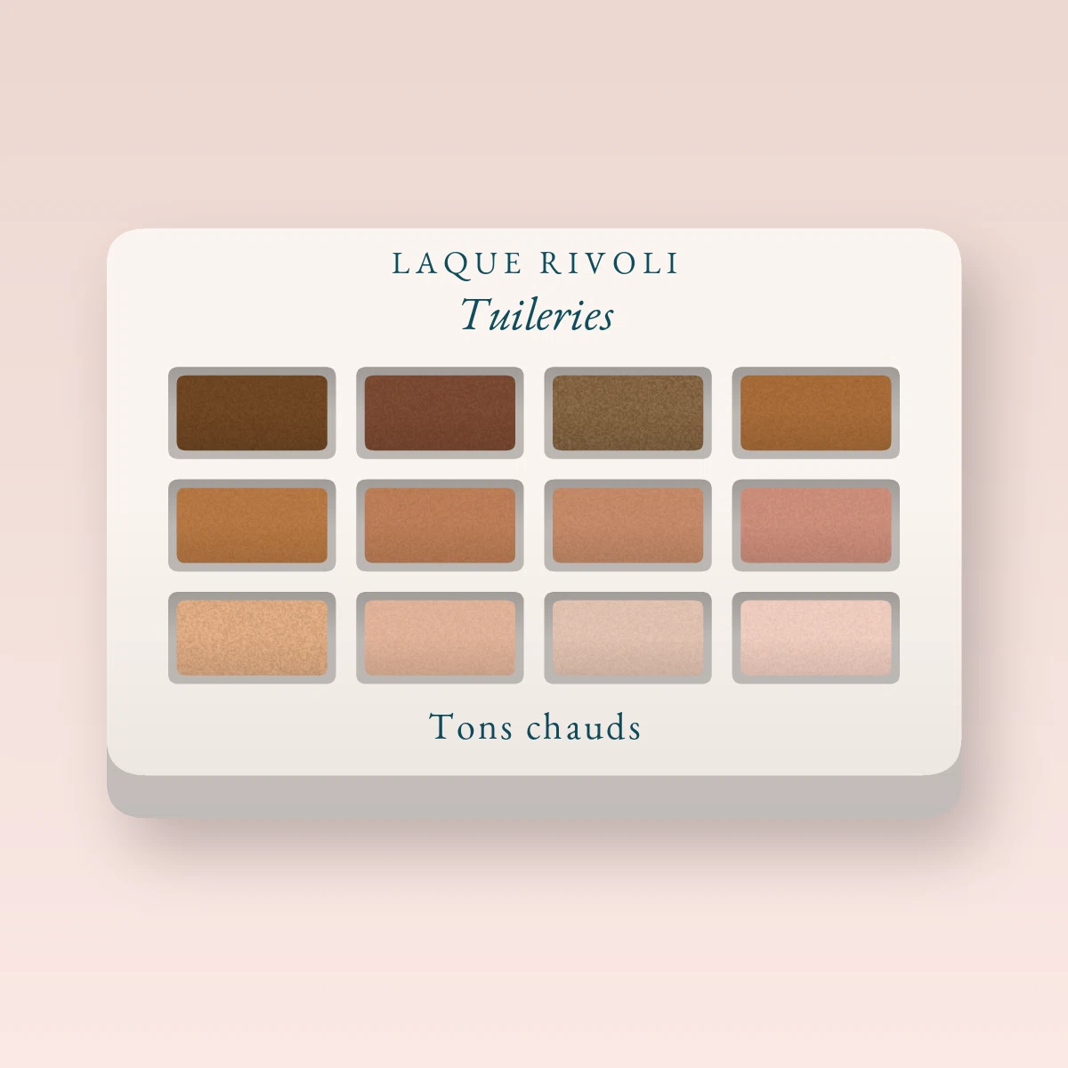 Palette yeux Tuileries ultra-pigmentée – Laque Rivoli, 9 × 1 g, teinte Tons chauds