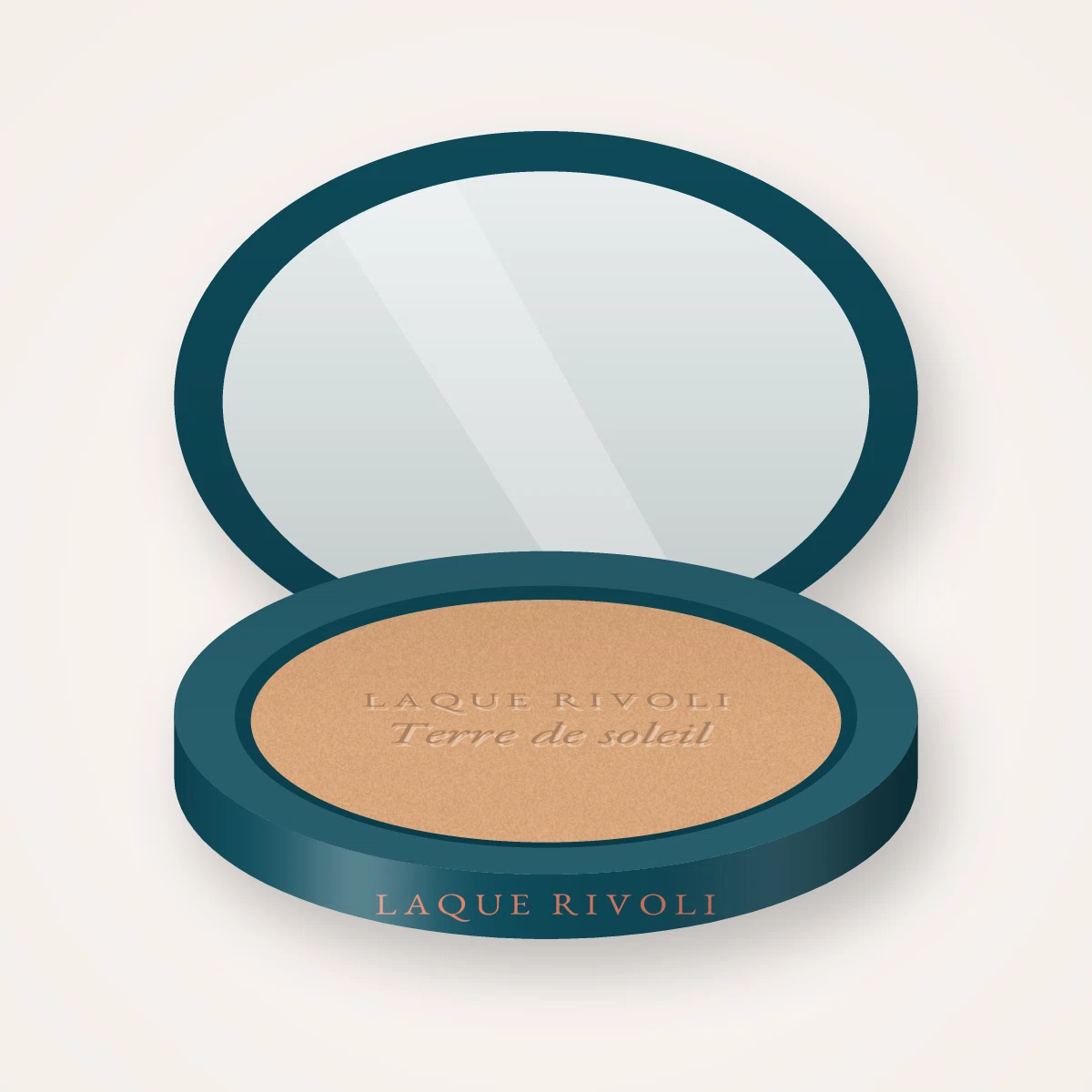 Terre de soleil effet sculpté à l'huile de coco – Laque Rivoli, boîtier 15 g, teinte 01 Hâle léger