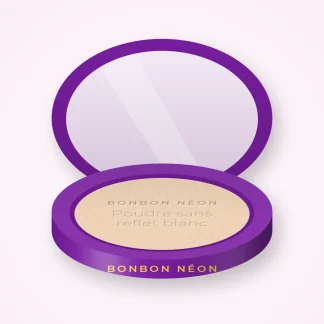 Poudre sans reflet blanc au kaolin – Bonbon Néon, boîtier 12 g, teinte 03 Ivoire