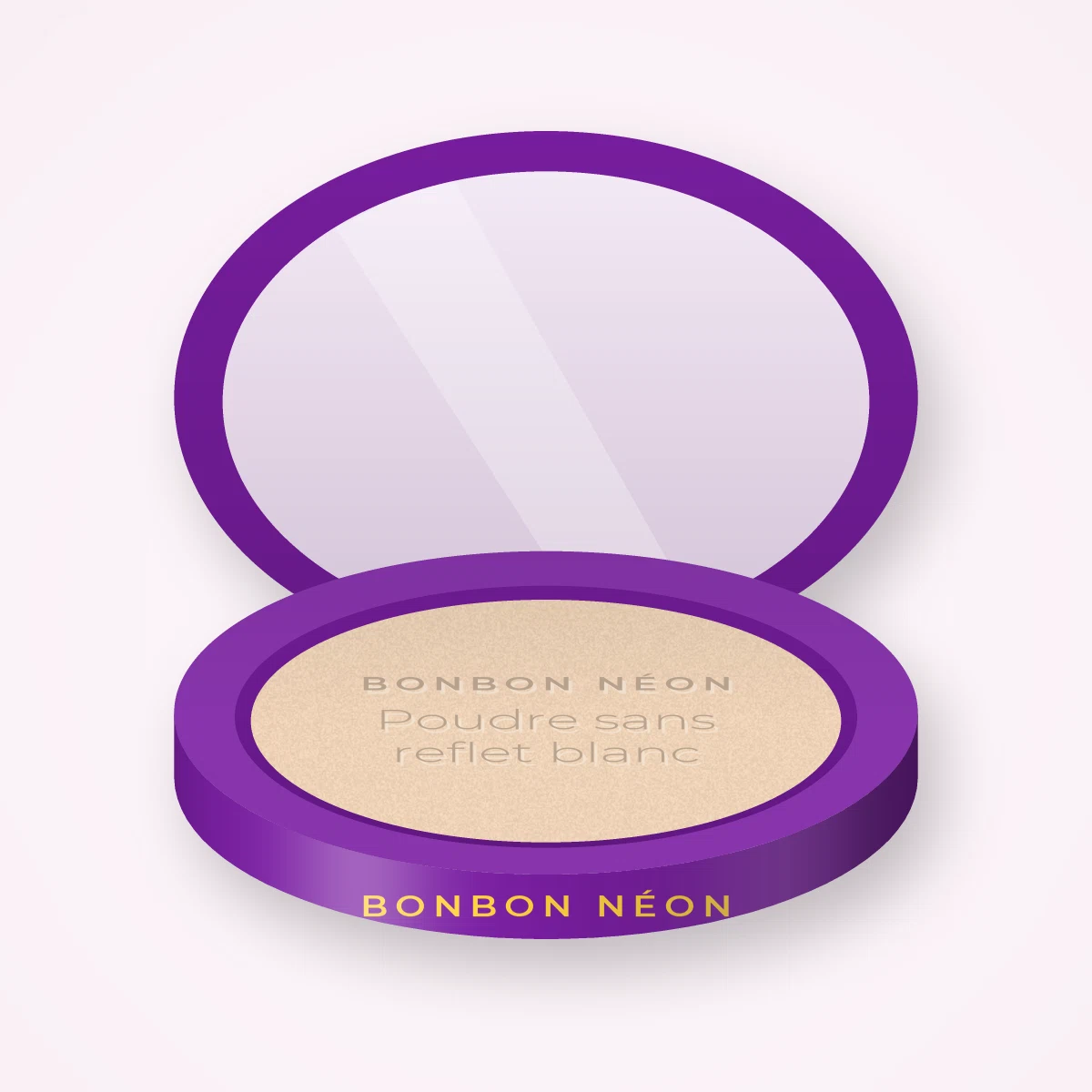 Poudre sans reflet blanc au kaolin – Bonbon Néon, boîtier 12 g, teinte 03 Ivoire