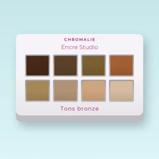 Palette yeux Encre Studio tout-en-un – Chromalie, 4 × 1,2 g, teinte Tons bronze