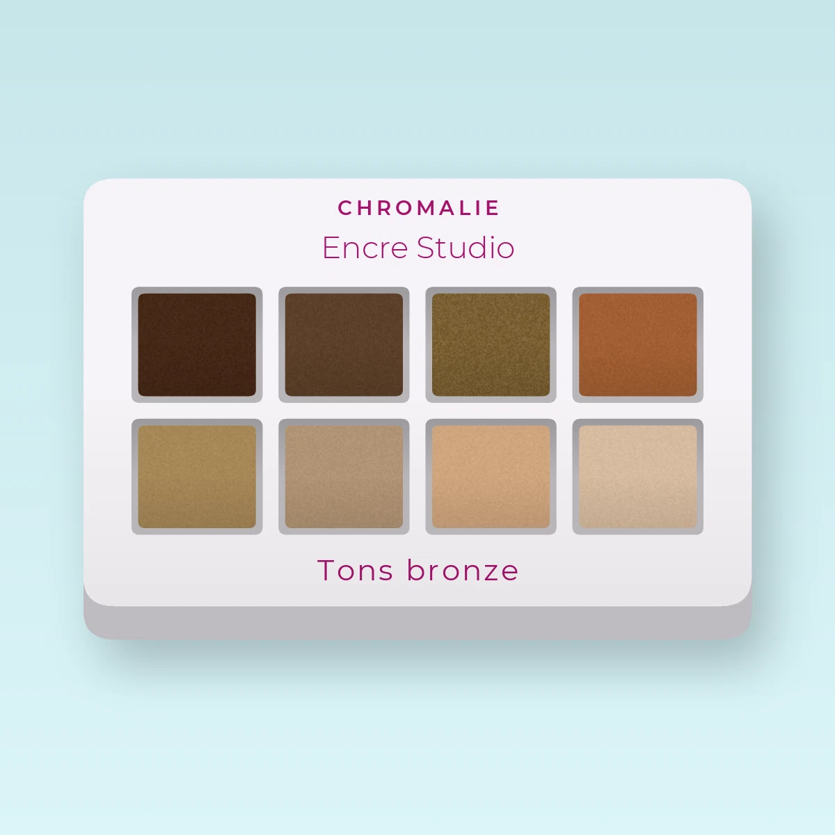 Palette yeux Encre Studio tout-en-un – Chromalie, 4 × 1,2 g, teinte Tons bronze