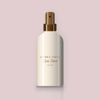 Brume Ciste Doré tendre – Ambre Sépia, flacon spray 100 ml