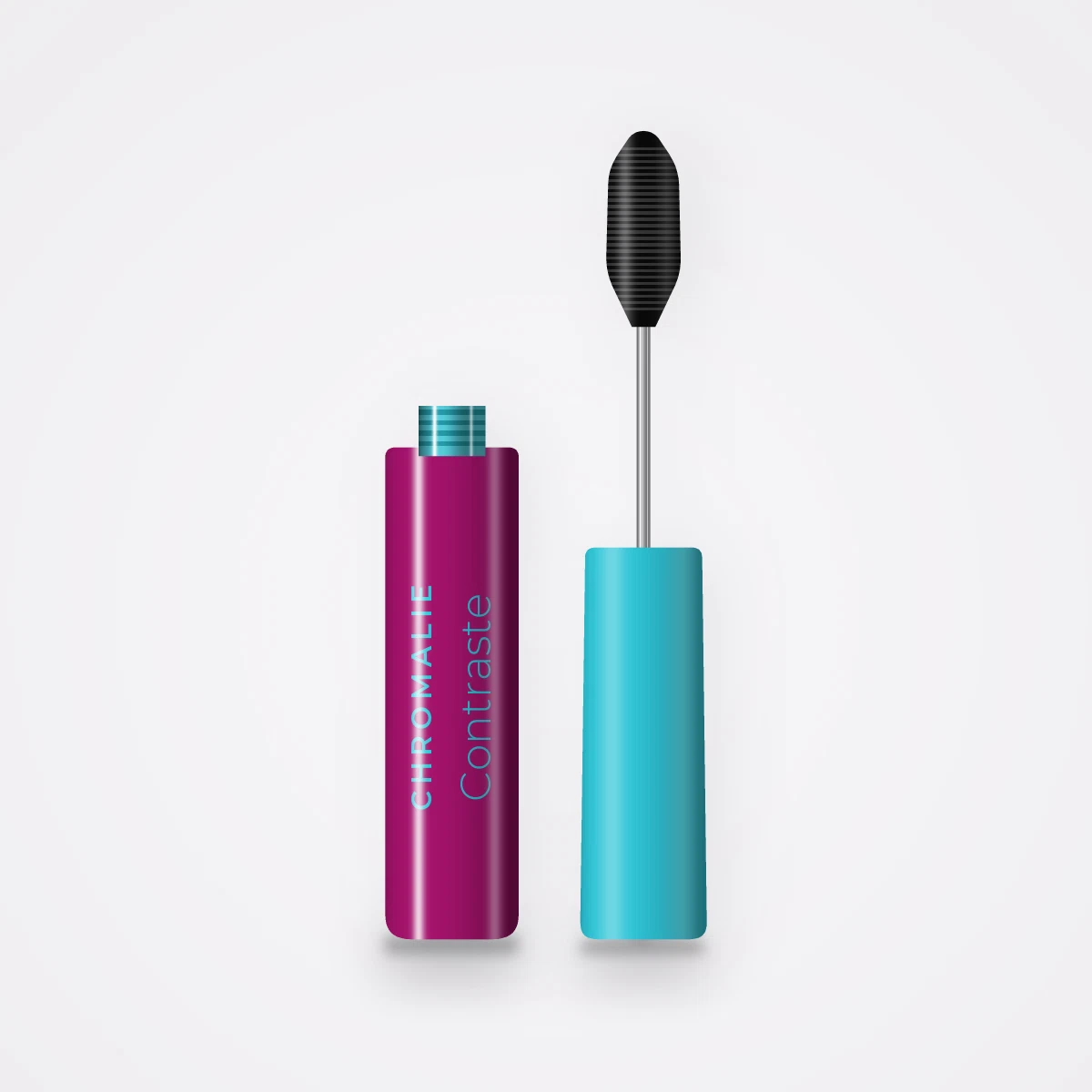 Mascara sculptant Contraste – Chromalie, flacon et brosse 4 ml, teinte Noir intense