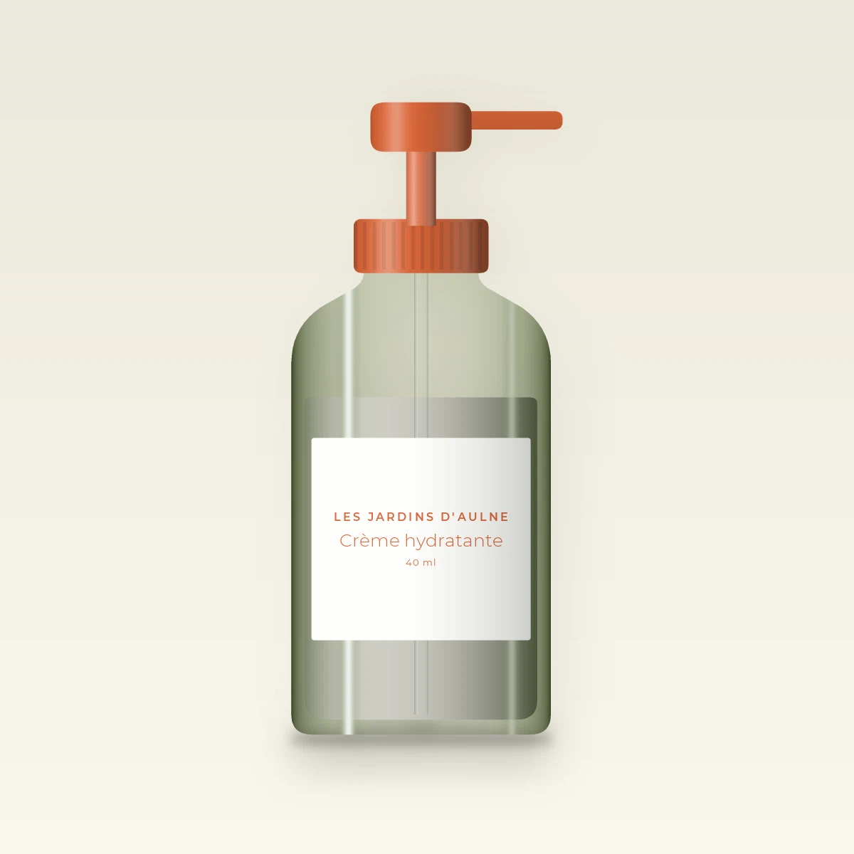 Crème hydratante nourrissante à l'extrait de concombre – Les Jardins d'Aulne, flacon-pompe 40 ml