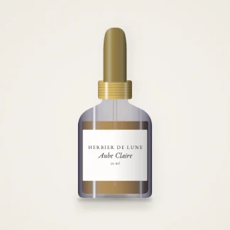 Huile capillaire soyeuse Aube Claire – Herbier de Lune, flacon compte-gouttes 30 ml
