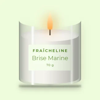 Bougie parfumée Brise Marine délicate – Fraîcheline, pot en verre 70 g