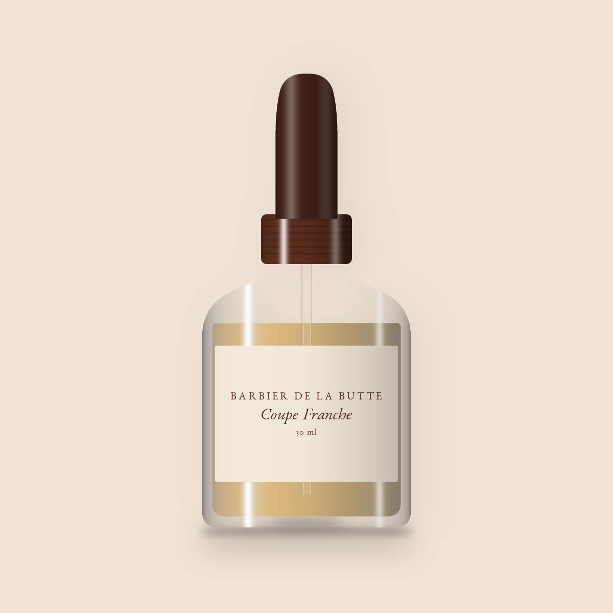 Huile à barbe Coupe Franche au cyprès – Barbier de la Butte, flacon compte-gouttes 30 ml