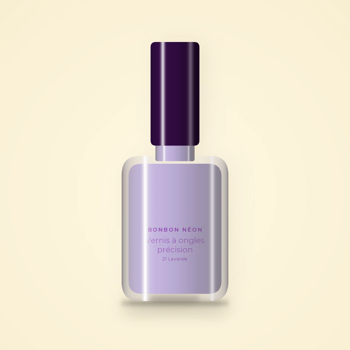 Vernis à ongles précision à l'huile d'argan – Bonbon Néon, flacon 12 ml, teinte 21 Lavande