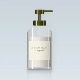 Baume après-rasage sans alcool Longitude – Le Cartographe, flacon-pompe 50 ml