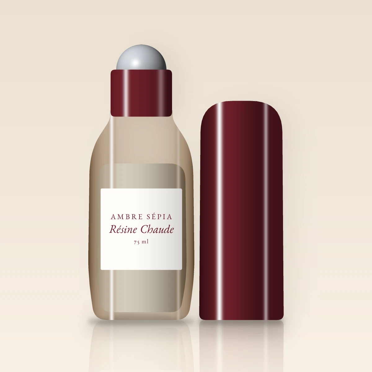 Déodorant Résine Chaude à l'arrow-root – Ambre Sépia, flacon roll-on 75 ml