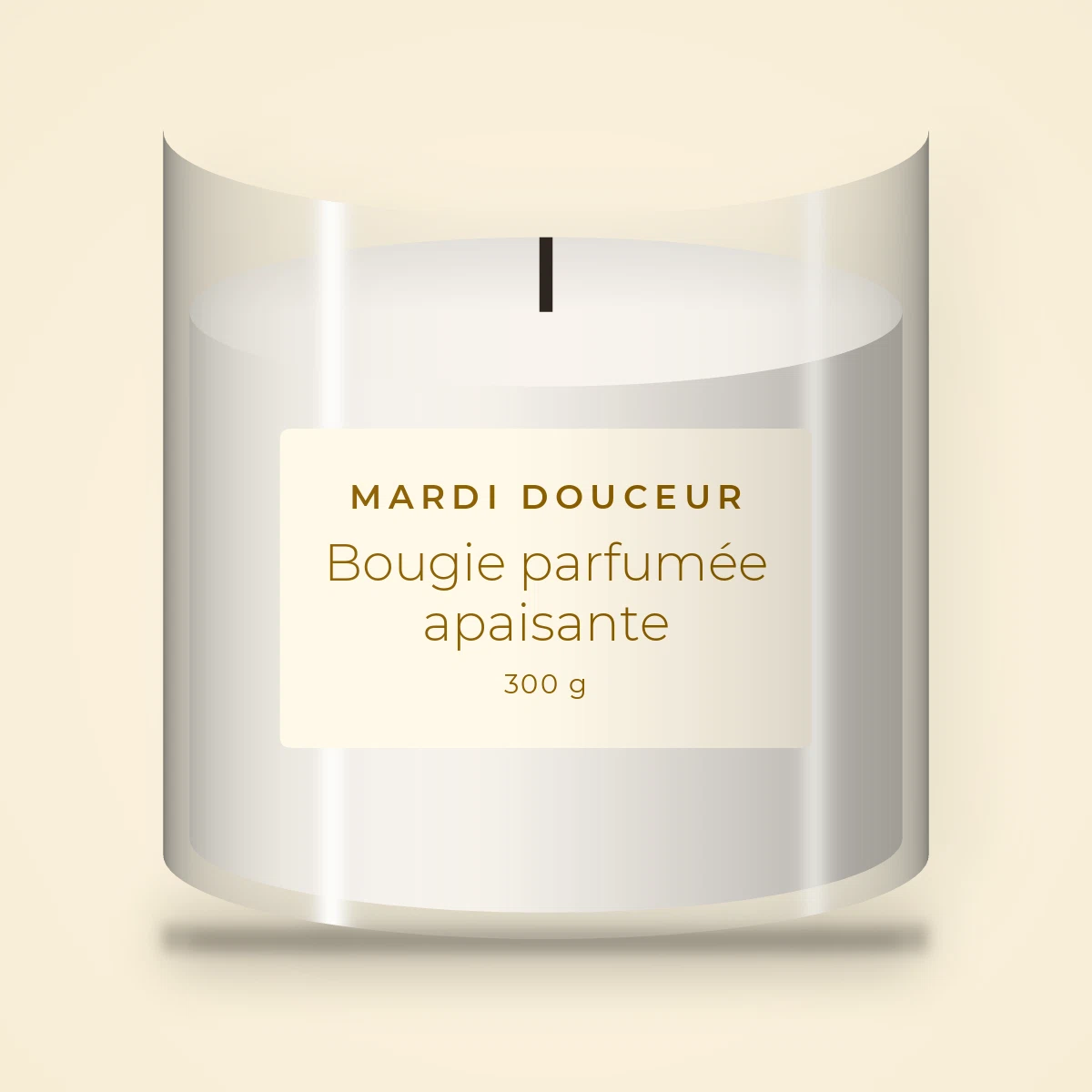 Bougie parfumée apaisante à l'arbre à thé – Mardi Douceur, pot en verre 300 g