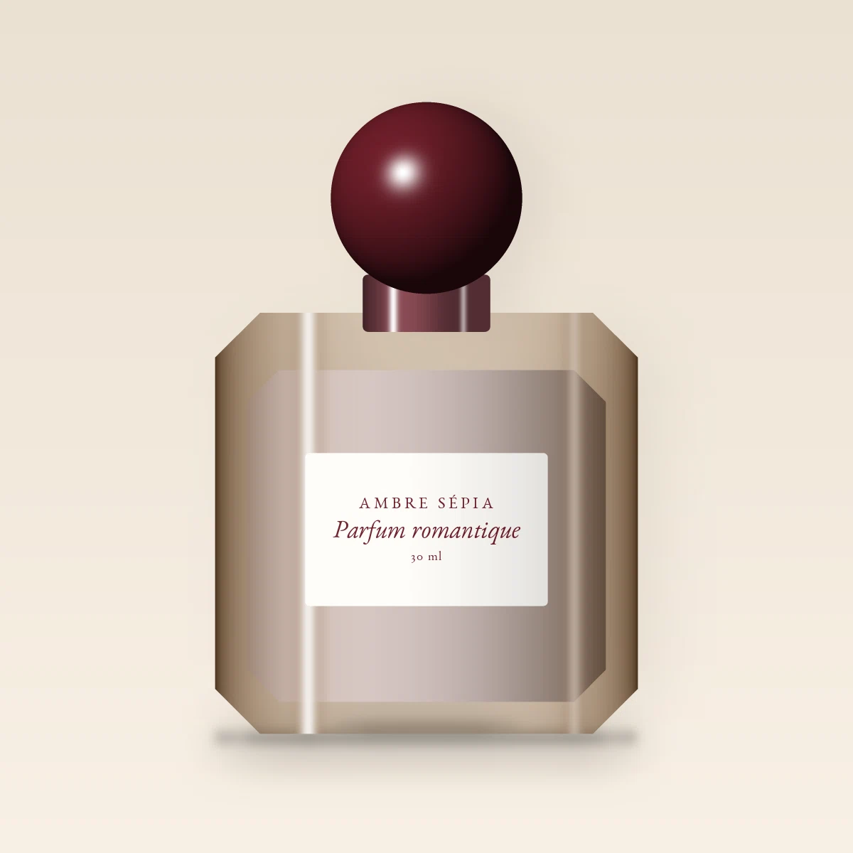 Parfum romantique à la vanille pour femme – Ambre Sépia, flacon 30 ml