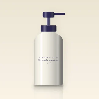 Gel douche nourrissant à l'huile de jojoba – Herbier de Lune, flacon-pompe 250 ml