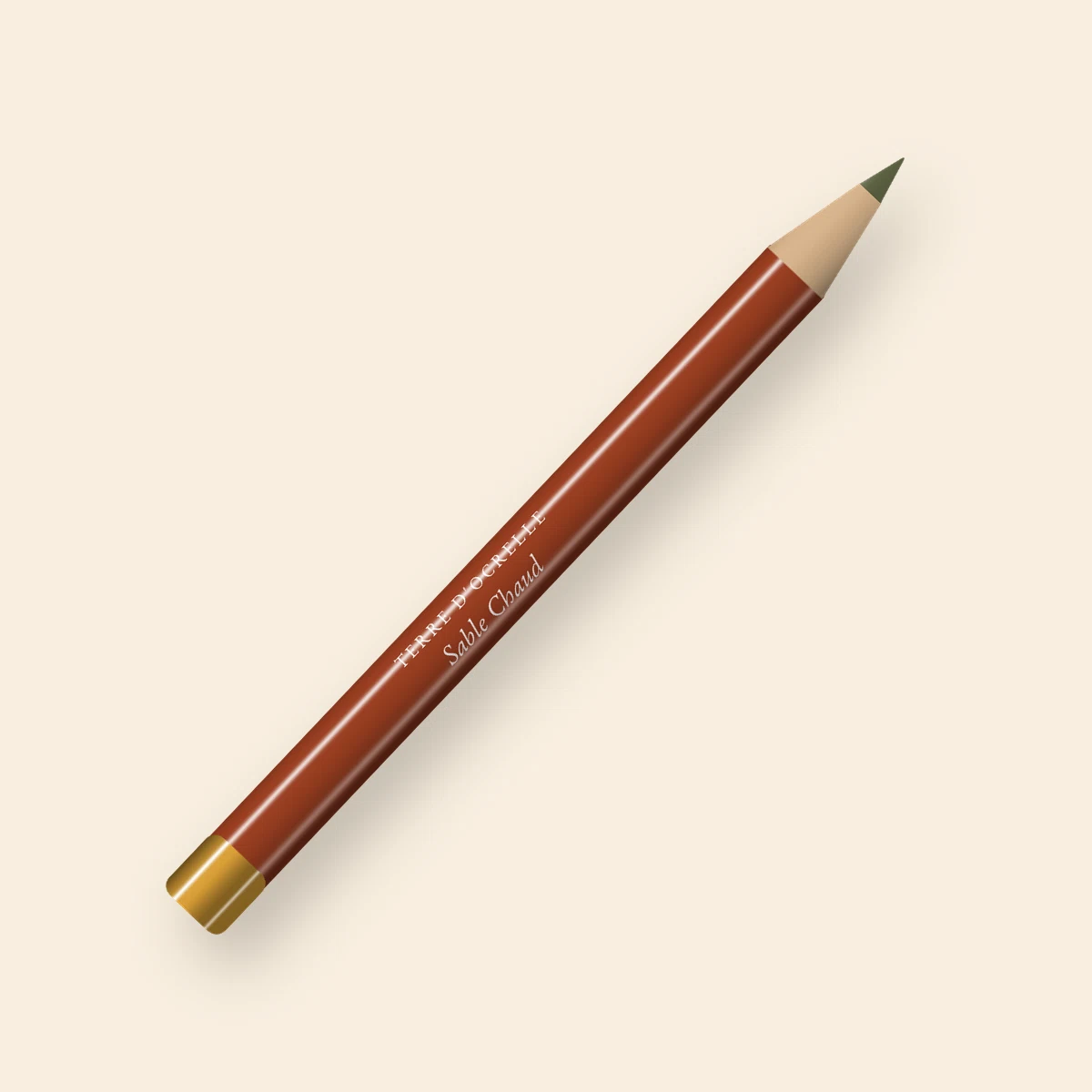 Eyeliner Sable Chaud à l'huile de tournesol – Terre d'Ocrelle, crayon 0,3 g, teinte Kaki