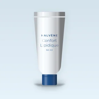 Crème hydratante Confort Lipidique au beurre de mangue – Halvène, tube 50 ml