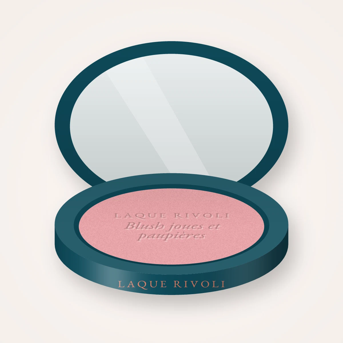 Blush joues et paupières à l'hibiscus – Laque Rivoli, boîtier 4 g, teinte 01 Rose poudré