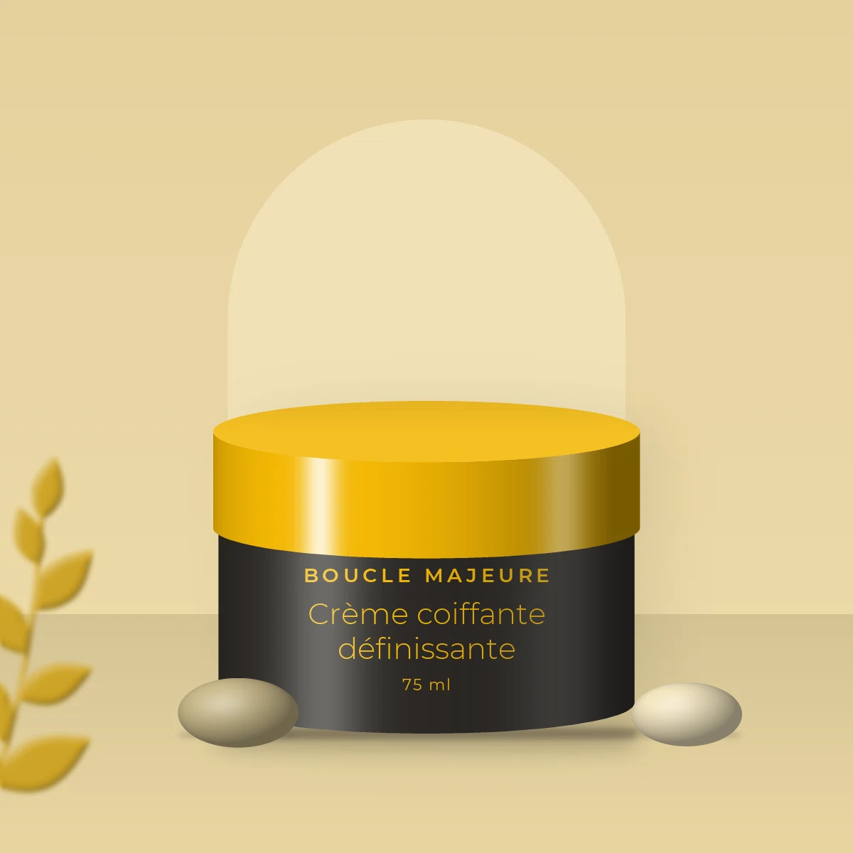 Crème coiffante définissante à l'extrait de guimauve – Boucle Majeure, photo d'ambiance