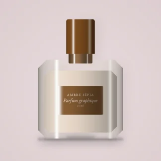 Parfum mixte graphique au poivre noir – Ambre Sépia, flacon 50 ml