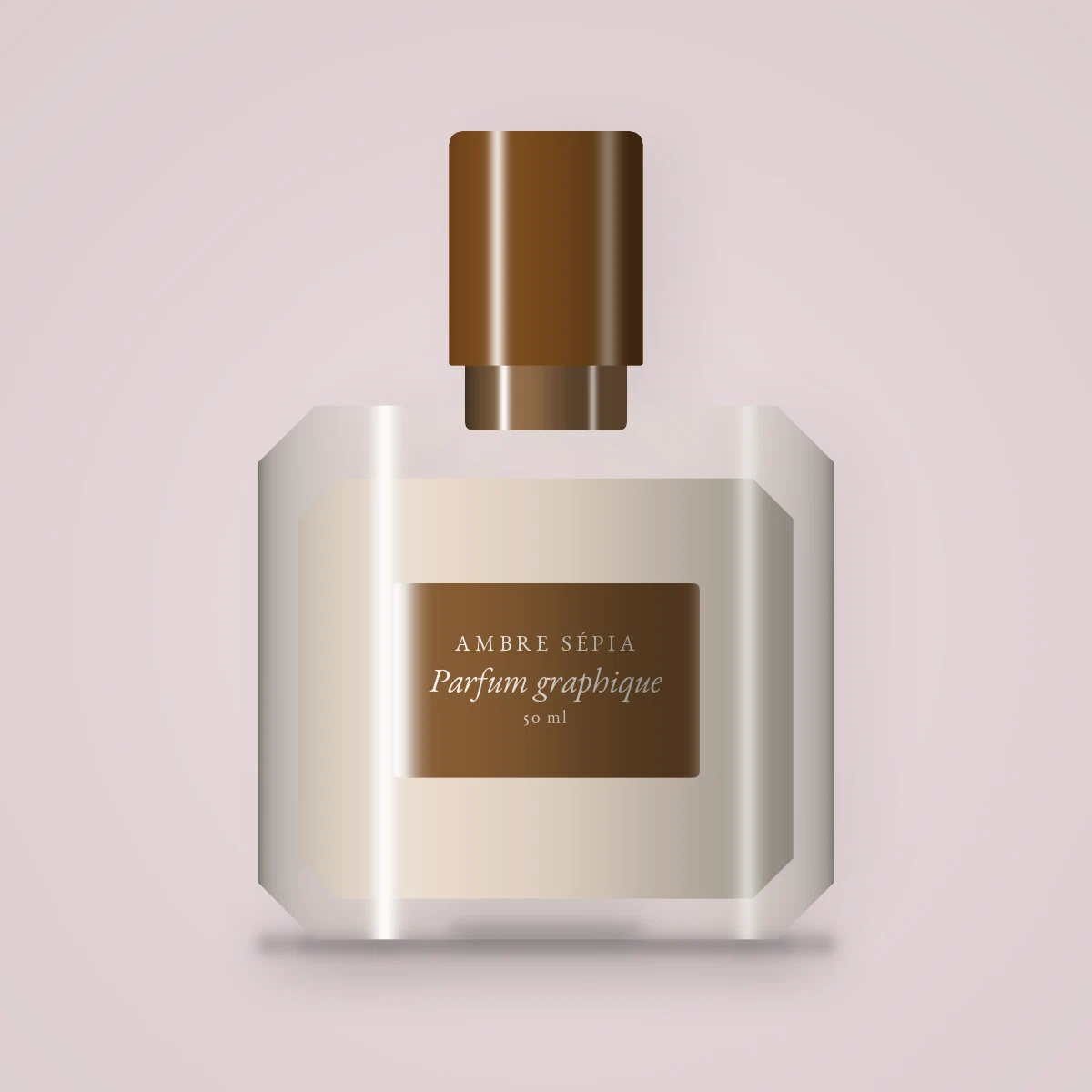 Parfum mixte graphique au poivre noir – Ambre Sépia, flacon 50 ml