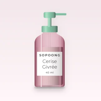 Crème hydratante Cerise Givrée à l'huile de jojoba – Sopoong, flacon-pompe 40 ml