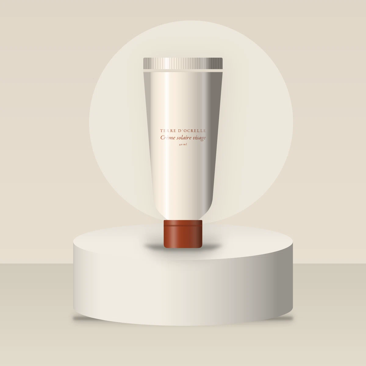 Crème solaire visage anti-taches à la vitamine C SPF 50+ – Terre d'Ocrelle, photo d'ambiance