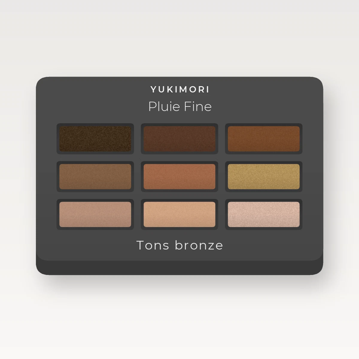 Palette yeux Pluie Fine tout-en-un – Yukimori, 12 × 1 g, teinte Tons bronze