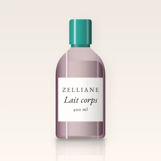 Lait corps effet seconde peau au thé vert – Zelliane, flacon 400 ml
