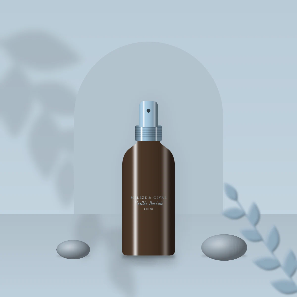 Lait solaire Veillée Boréale satiné SPF 50+ – Mélèze & Givre, photo d'ambiance