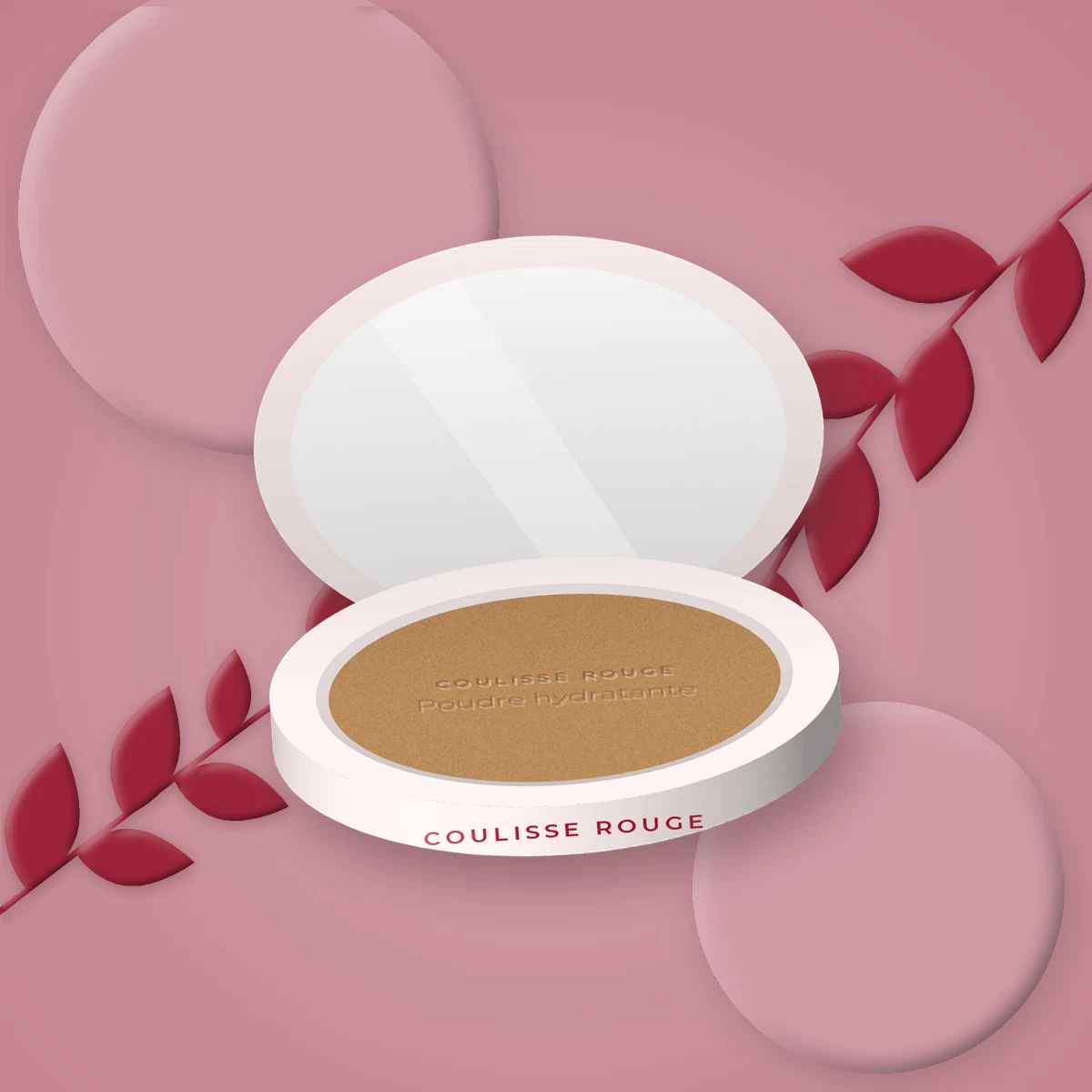 Poudre hydratante au squalane – Coulisse Rouge, photo d'ambiance