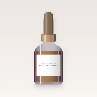 Huile à barbe nutrition à la rose musquée – Maison Nuance, flacon compte-gouttes 30 ml