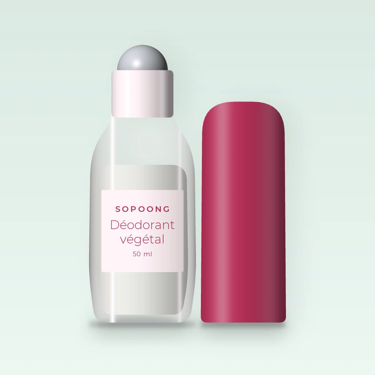 Déodorant soin végétal au bicarbonate – Sopoong, flacon roll-on 50 ml