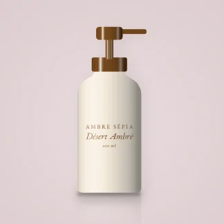 Gel douche Désert Ambré onctueux – Ambre Sépia, flacon-pompe 100 ml