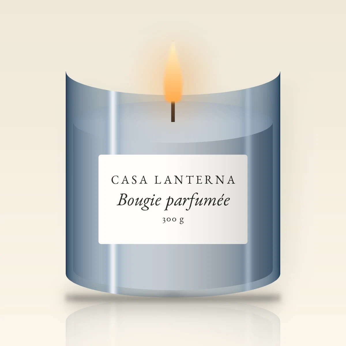 Bougie parfumée contemporaine à la lavande fine – Casa Lanterna, pot en verre 300 g