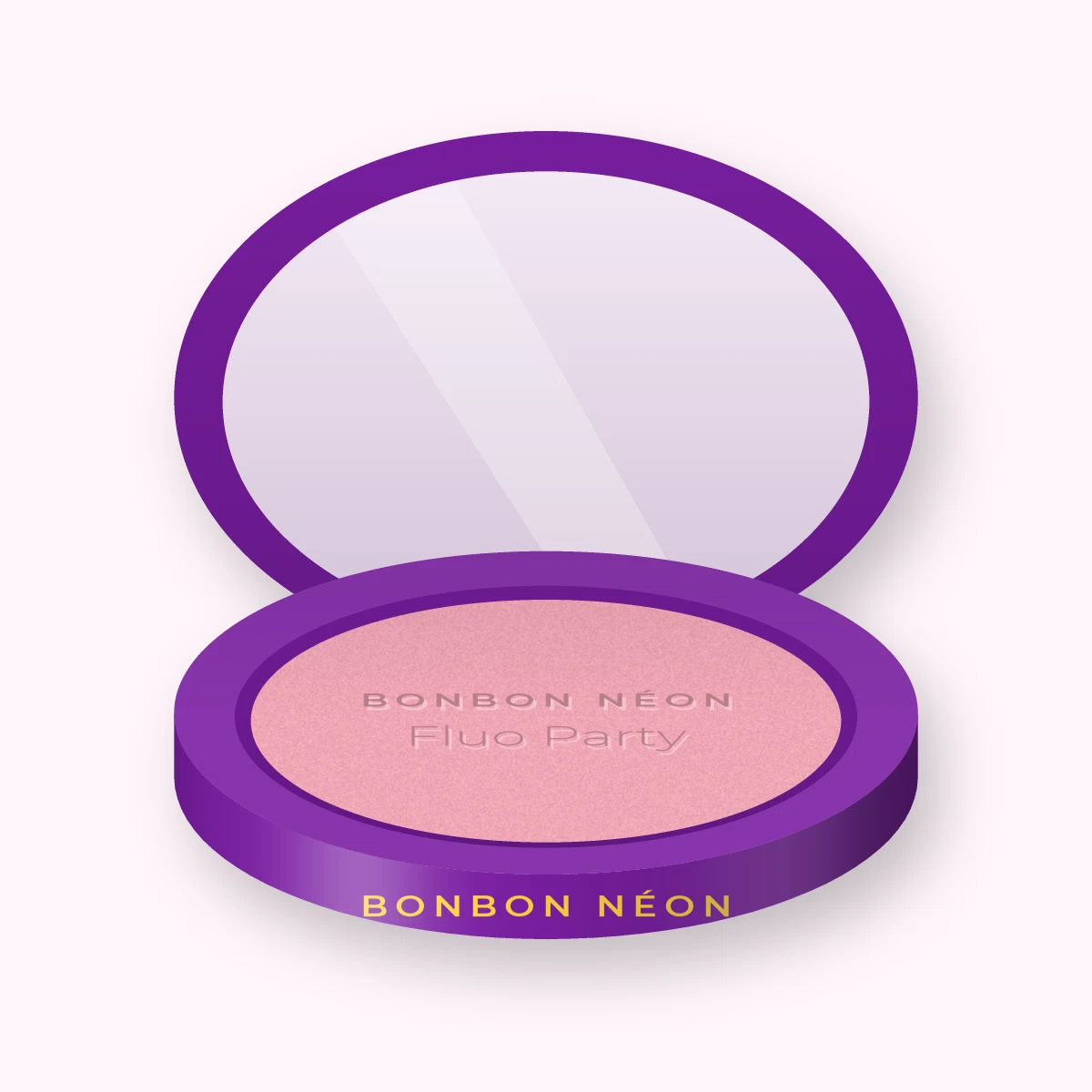Blush Fluo Party effet mine reposée – Bonbon Néon, boîtier 6 g, teinte 02 Rose tendre