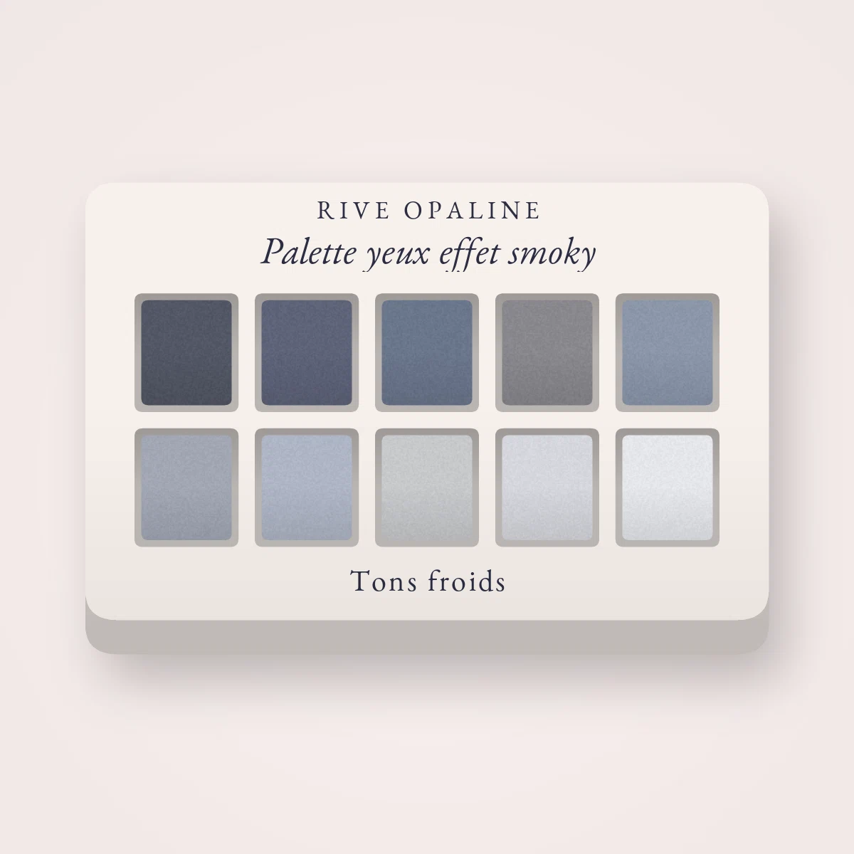 Palette yeux effet smoky à la vitamine E – Rive Opaline, 9 × 1 g, teinte Tons froids