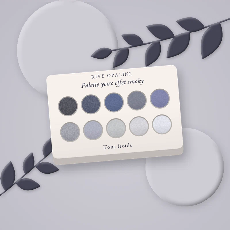Palette yeux effet smoky à la vitamine E – Rive Opaline, photo d'ambiance