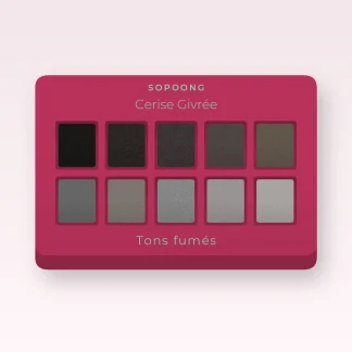 Palette yeux regard intense Cerise Givrée – Sopoong, 4 × 1,2 g, teinte Tons fumés