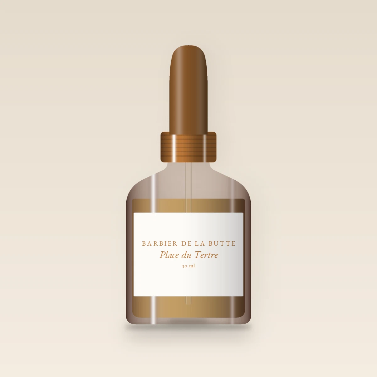 Huile capillaire Place du Tertre au camélia – Barbier de la Butte, flacon compte-gouttes 30 ml