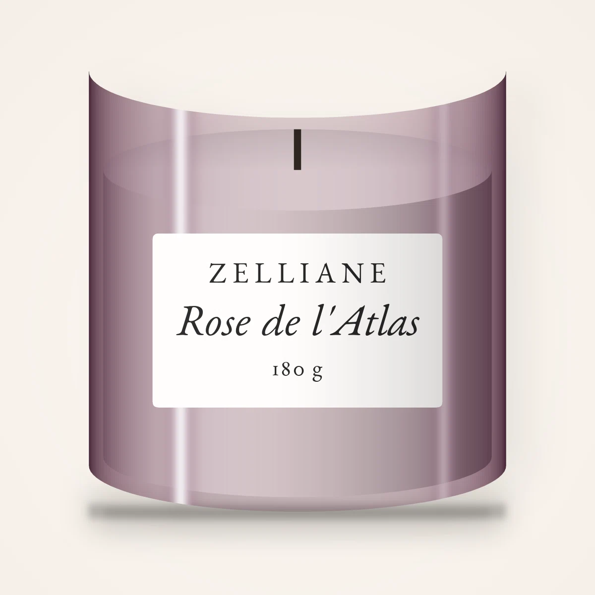 Bougie parfumée Rose de l'Atlas à la camomille romaine – Zelliane, pot en verre 180 g