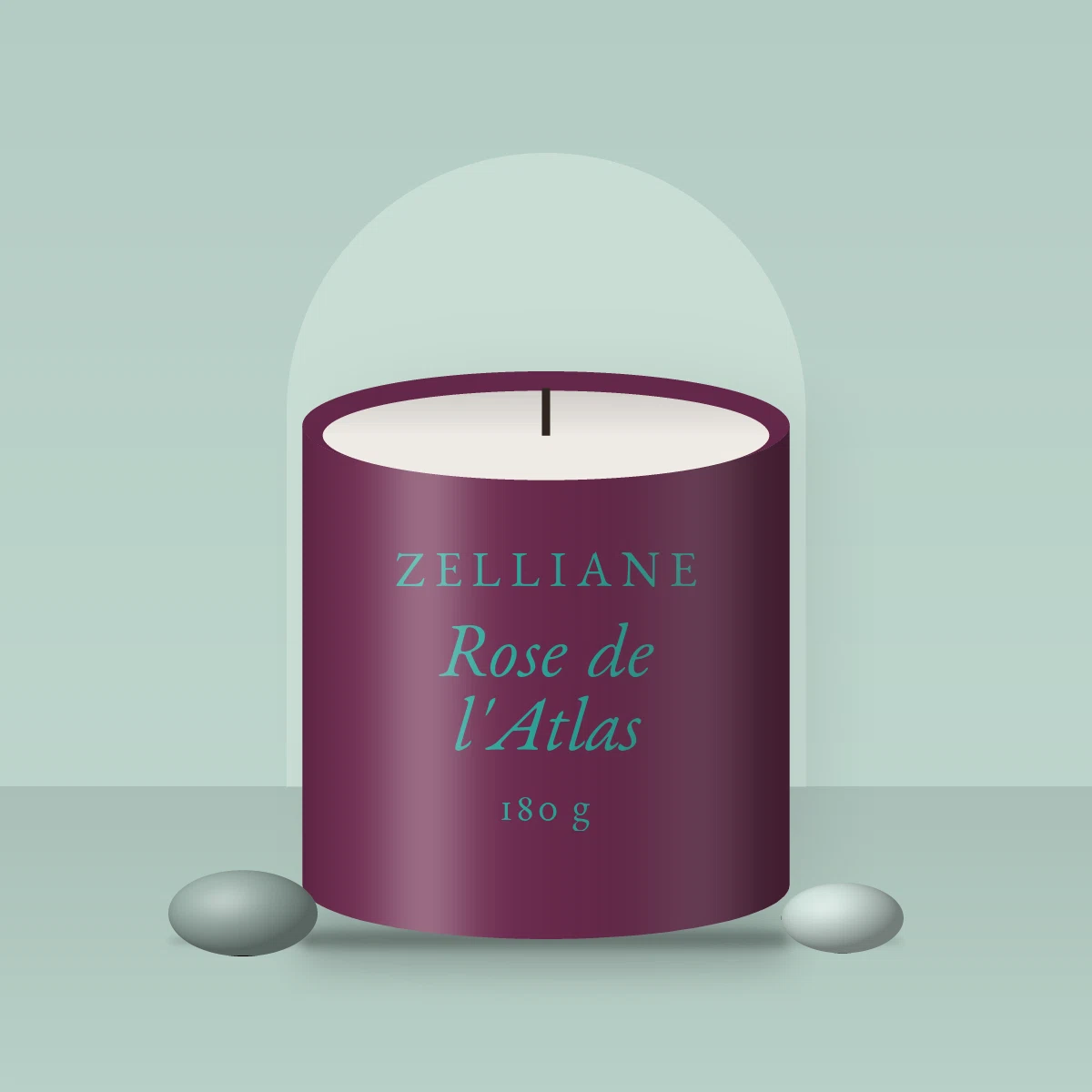 Bougie parfumée Rose de l'Atlas à la camomille romaine – Zelliane, photo d'ambiance