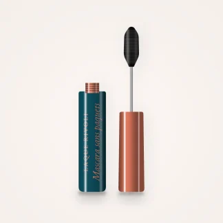 Mascara sans paquets à la cire de candelilla – Laque Rivoli, flacon et brosse 10 ml, teinte Noir intense