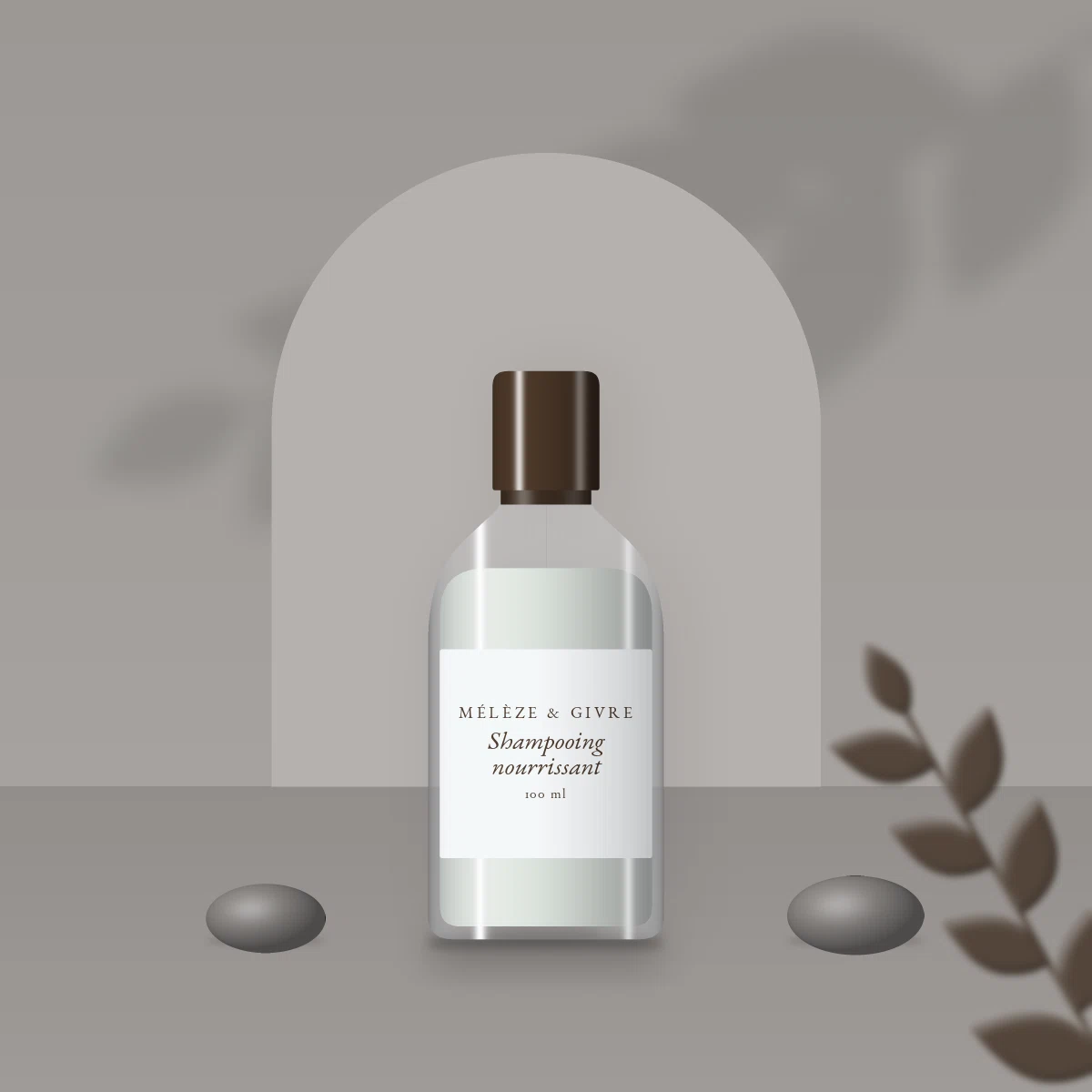 Shampooing nourrissant à l'huile de coco – Mélèze & Givre, photo d'ambiance