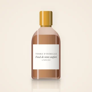 Fond de teint confort à l'aloe vera – Terre d'Ocrelle, flacon 30 ml, teinte 12 Sable doré