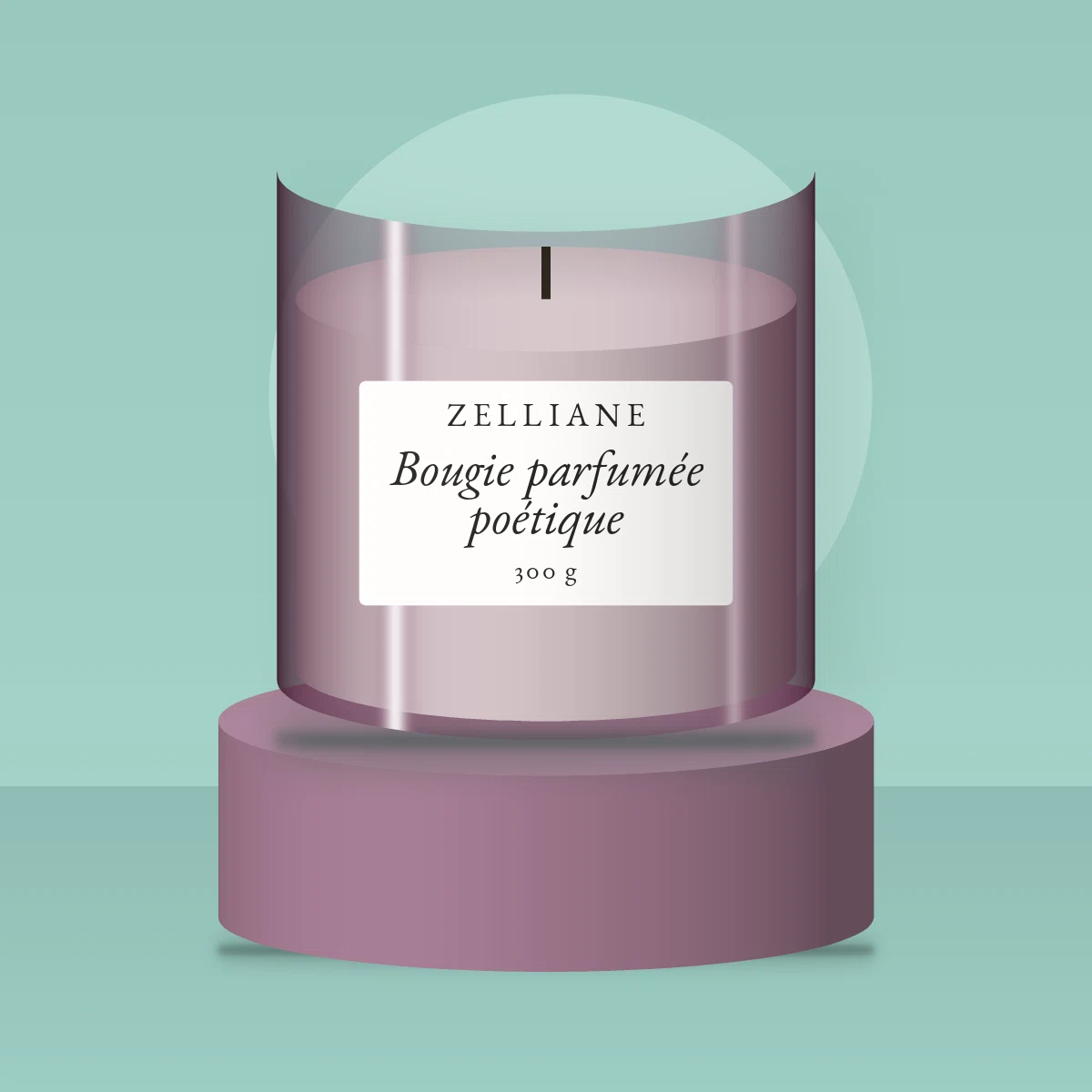 Bougie parfumée poétique au vétiver – Zelliane, photo d'ambiance