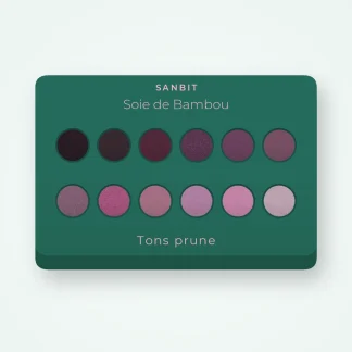 Palette yeux Soie de Bambou confort – Sanbit, 4 × 1,2 g, teinte Tons prune
