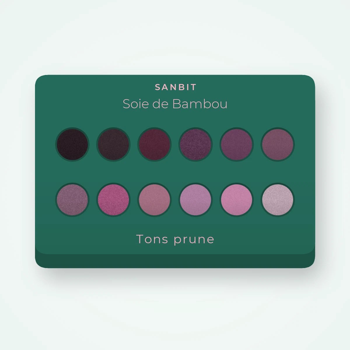Palette yeux Soie de Bambou confort – Sanbit, 4 × 1,2 g, teinte Tons prune