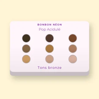 Palette yeux Pop Acidulé à l'huile de ricin – Bonbon Néon, 12 × 1 g, teinte Tons bronze