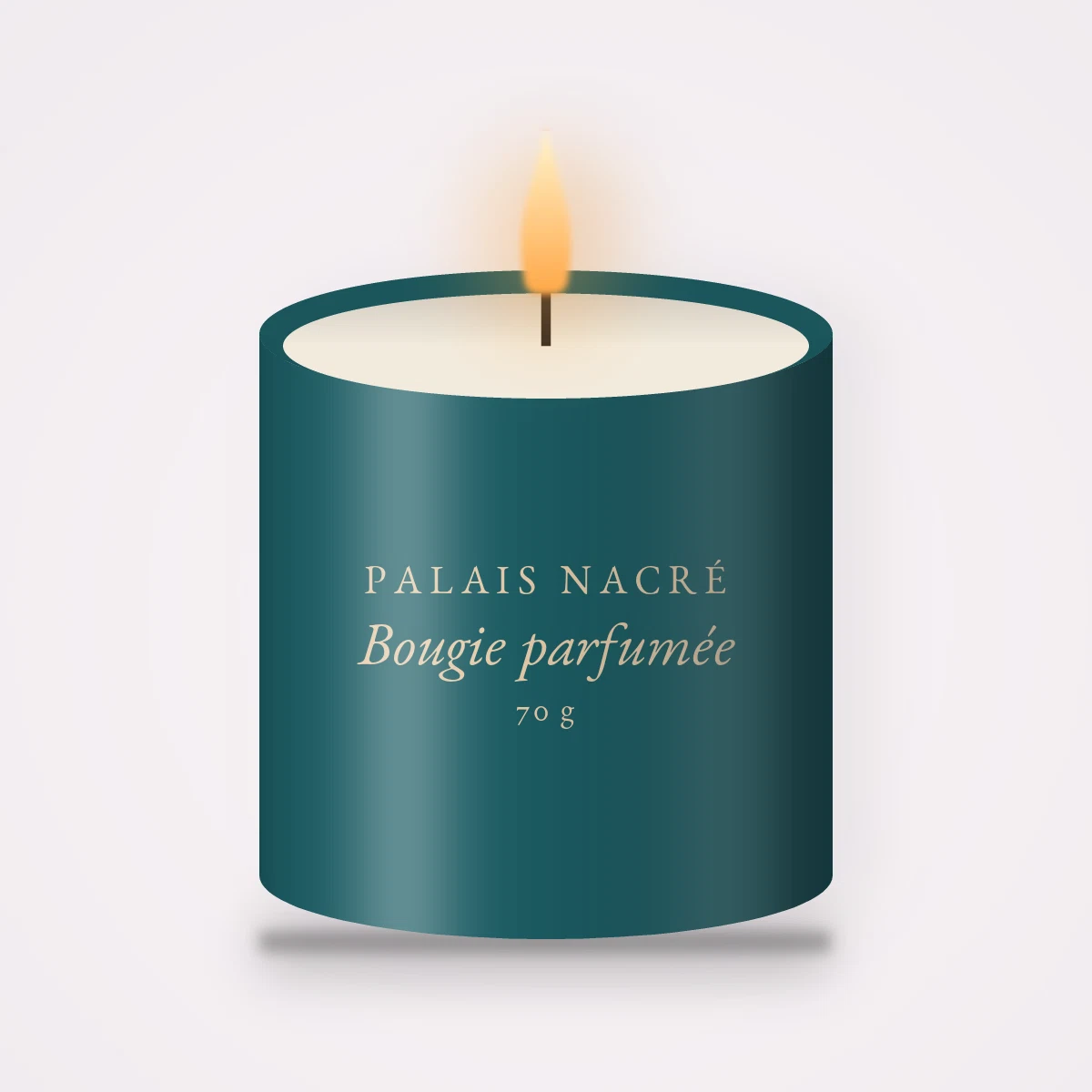 Bougie parfumée réconfortante à la menthe poivrée – Palais Nacré, pot en verre 70 g